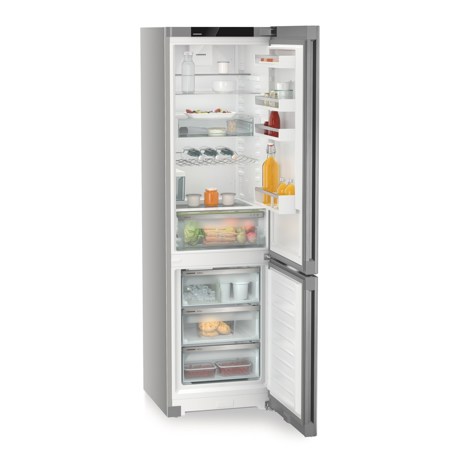 Combina frigorifica Liebherr CNsfc 574i Plus, NoFrost, EasyFresh, 60 cm, 371 l, IceMaker cu rezervor de apa, DuoCooling, SmartDeviceBox, Clasa C, SteelFinish